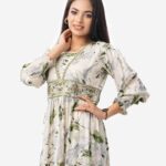 Green Viscose Long Gown