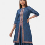 Blue Denim Skirt Top Set