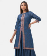 Blue Denim Skirt Top Set