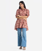 Brown Viscose A-Line Shirt - Image 3