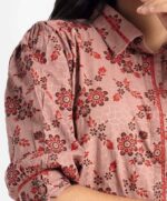 Brown Viscose A-Line Shirt - Image 2