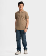 Brown Cotton Short Sleeve Polo - Image 4