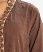 Brown Jacquard Abaya-style Shrug - Image 3