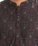 Maroon Jacquard Semi Fitted Panjabi - Image 7