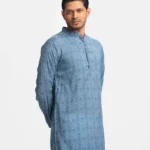 Sea Green Cotton Fitted Panjabi