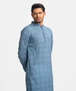 Sea Green Cotton Fitted Panjabi