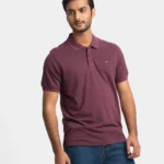 Burgundy Cotton Pique Polo