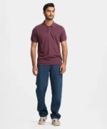 Burgundy Cotton Pique Polo - Image 4