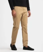 Brown Cotton Slim-fit Chinos Pants - Image 2