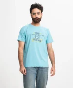 Sky Blue Cotton Short Sleeve T-shirt