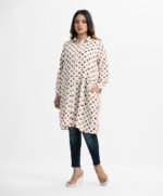 White Stretchable Georgette Ladies Shirt - Image 2