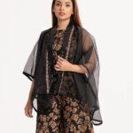 Black Organza Top Bottom Set