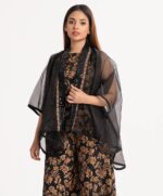 Black Organza Top Bottom Set