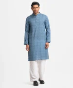 Sea Green Cotton Fitted Panjabi - Image 4